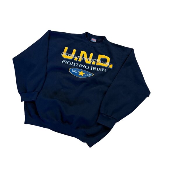 Vintage 90s University of Notre Dame Fighting Irish Sweatshirt Savvy Men's 2XL - Picture 4 of 7